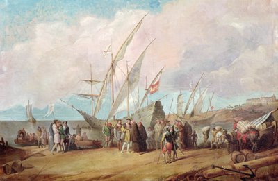 Abreise von Christoph Kolumbus aus Palos von Spanish School